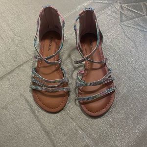 NWOT Marbella rainbow colored sandals for girl. Size 2